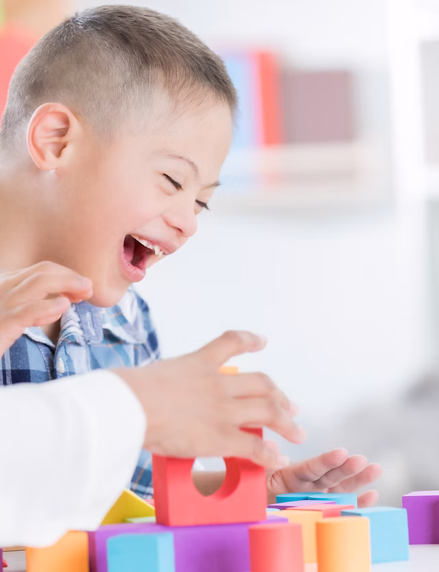 Boy Playing with Blocks